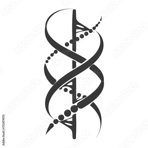 Silhouette gene DNA mutation symbol black color only