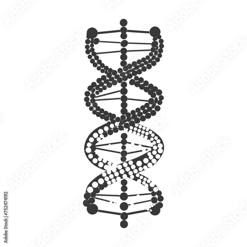 Silhouette gene DNA mutation symbol black color only