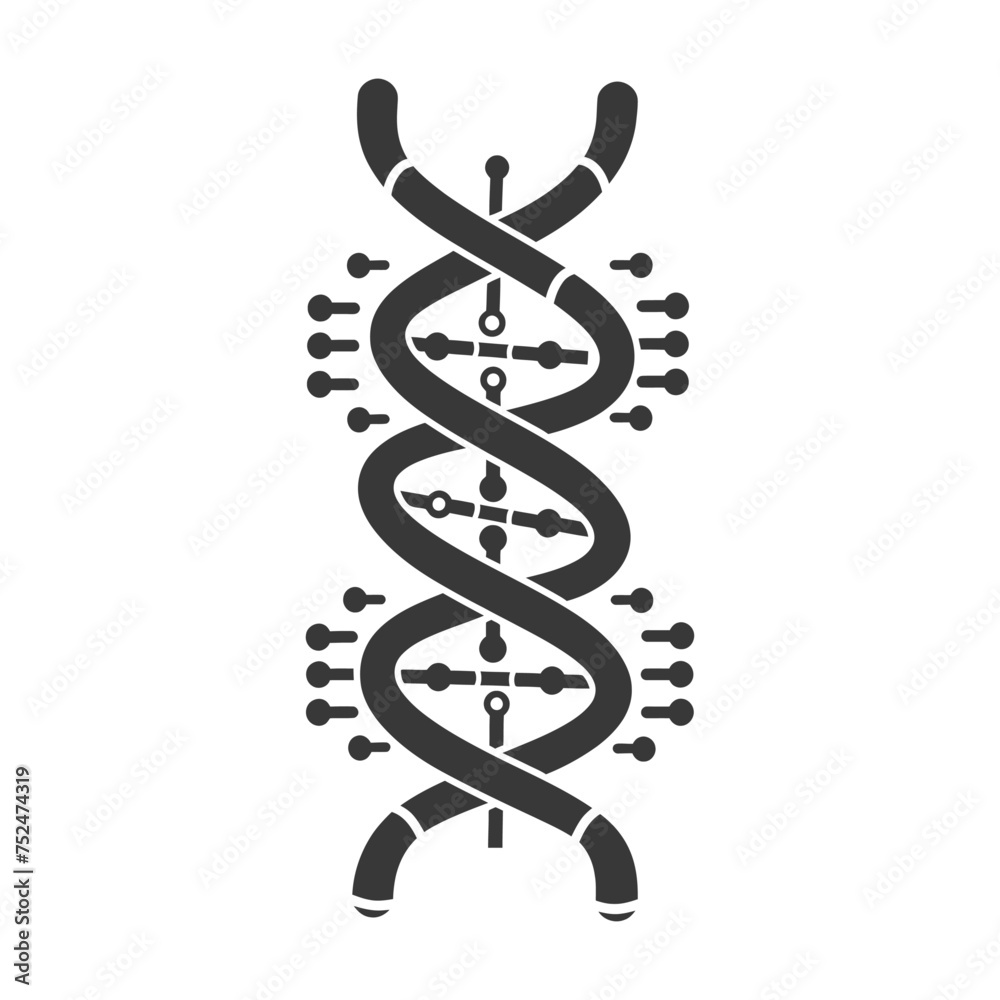 Silhouette gene DNA mutation symbol black color only Silhouette gene DNA mutation symbol black color only
