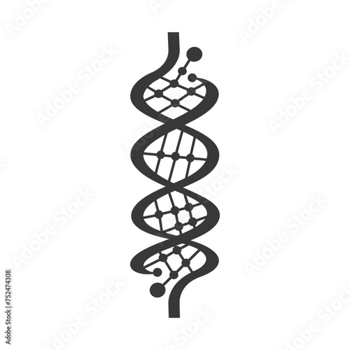 Silhouette gene DNA mutation symbol black color only