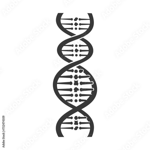 Silhouette gene DNA mutation symbol black color only