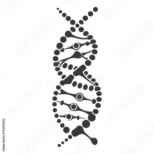 Silhouette gene DNA mutation symbol black color only
