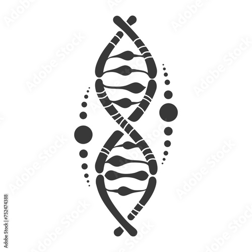 Silhouette gene DNA mutation symbol black color only