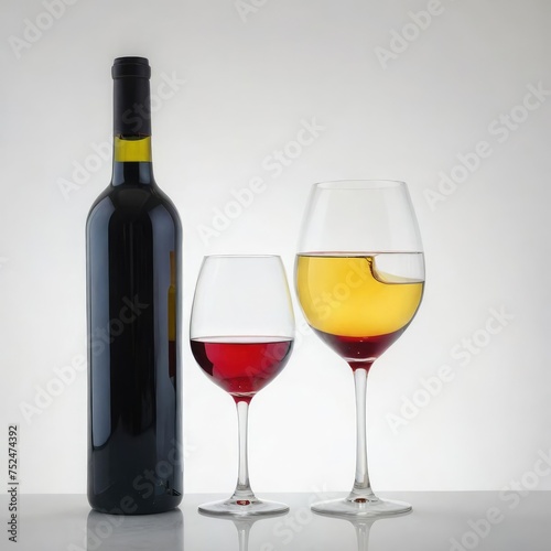 wine bottle and glass 