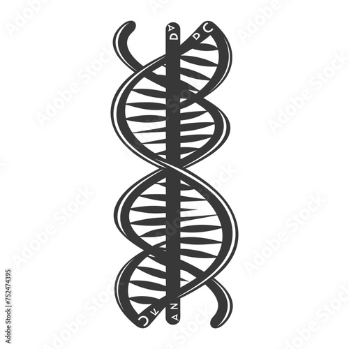 Silhouette gene DNA mutation symbol black color only