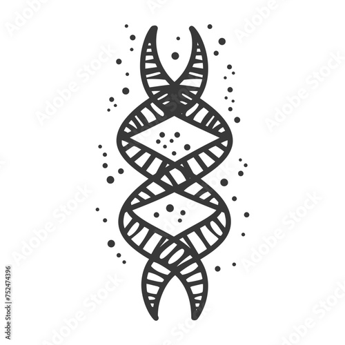Silhouette gene DNA mutation symbol black color only