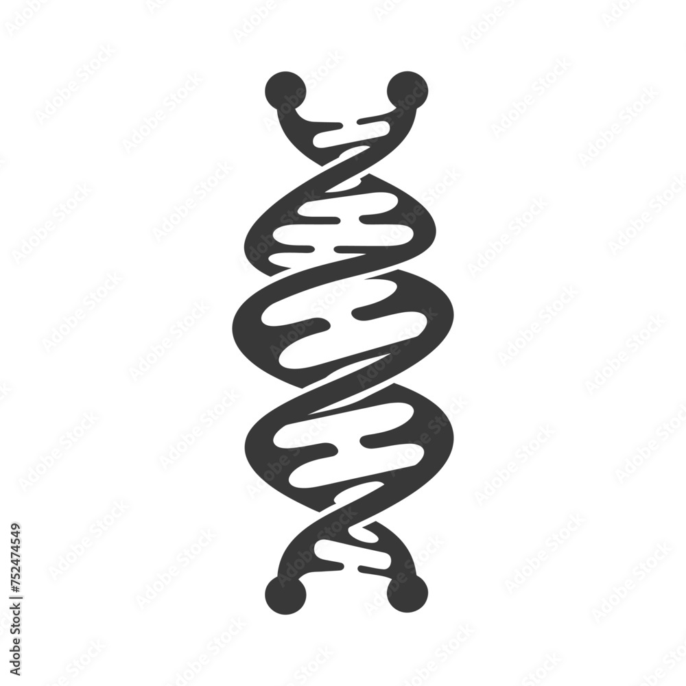 Silhouette gene DNA symbol black color only Silhouette gene DNA symbol black color only