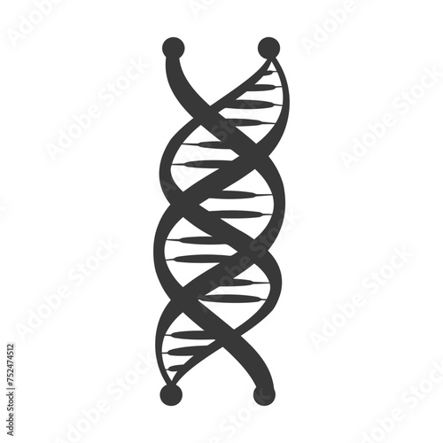 Silhouette gene DNA symbol black color only