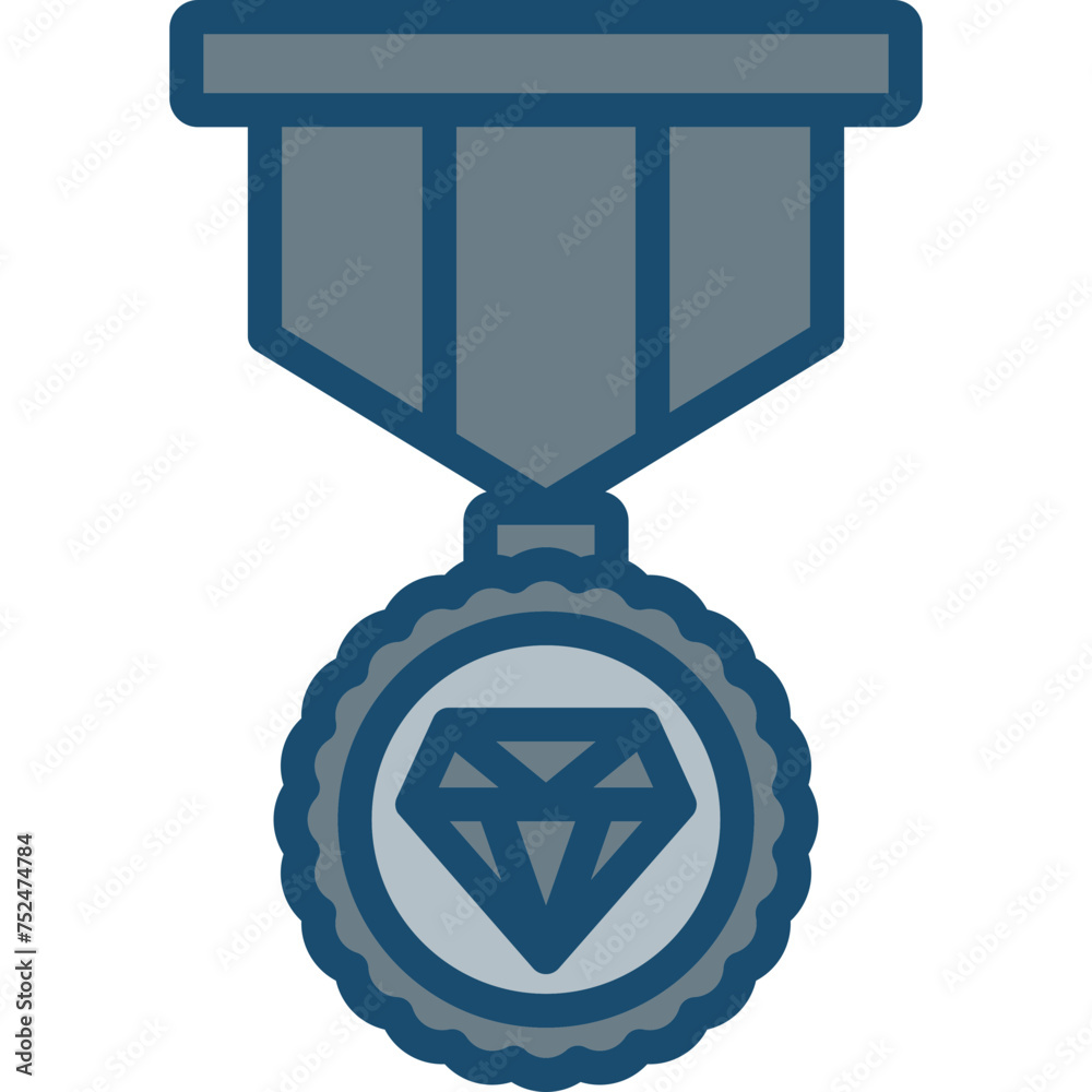 Badge Line Filled Grey