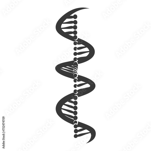 Silhouette gene DNA symbol black color only