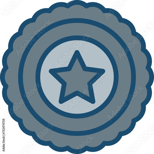 Badge Line Filled Grey