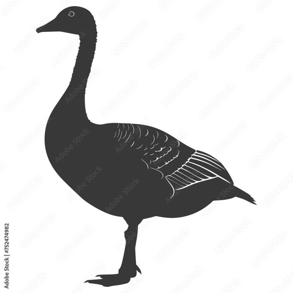Silhouette goose animal black color only full body Silhouette goose animal black color only full body