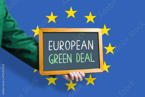 Картината върху платно European Grean Deal, Chalkboard