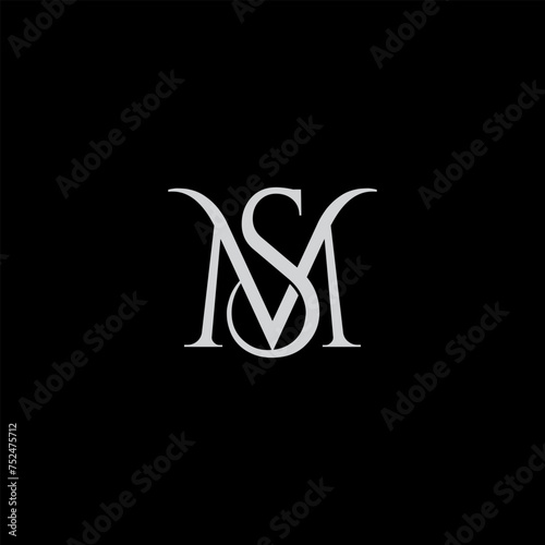 MS or SM logo design. Vector illustration.