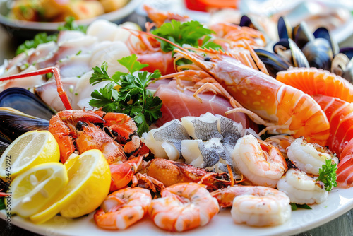 A tantalizing display of assorted seafood delicacies on a plate