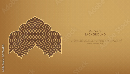 Golden arabic islamic template design