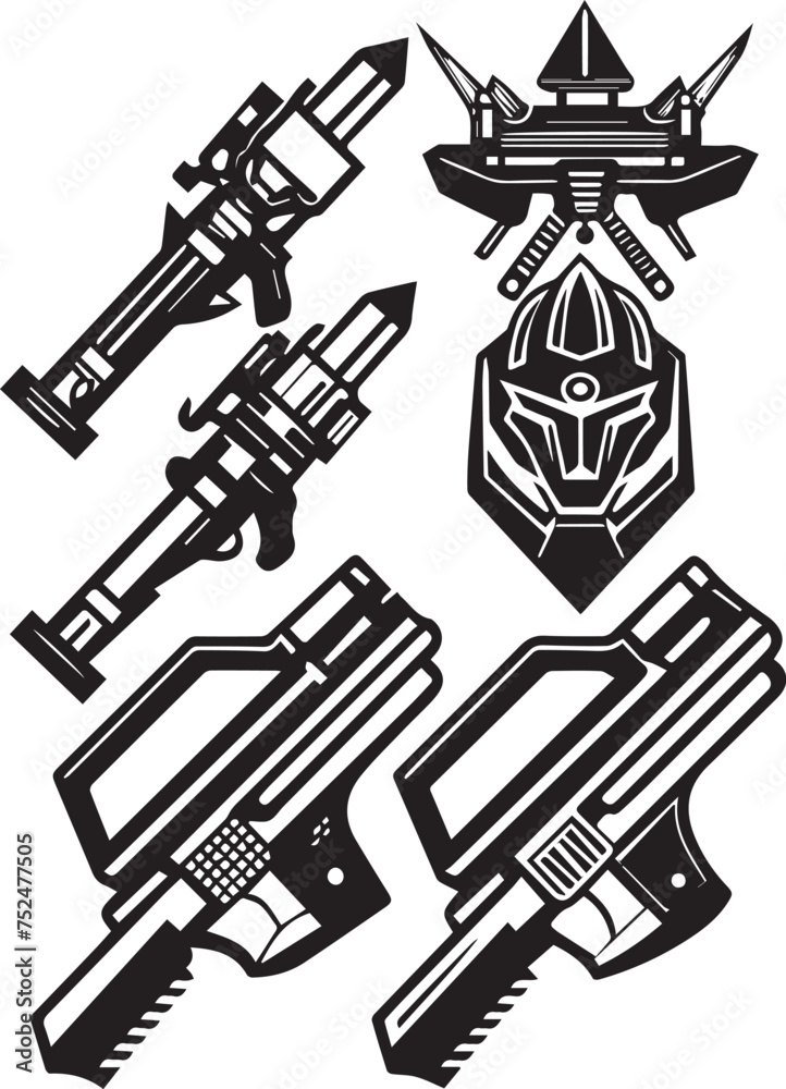 Fototapeta premium Set video game symbol. Hand drawn vector illustration 