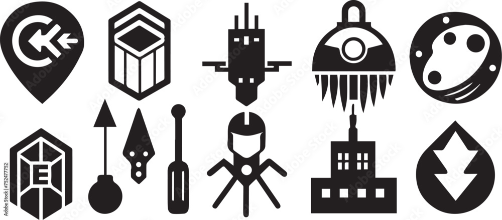 Set video game symbol. Hand drawn vector illustration Set video game symbol. Hand drawn vector illustration