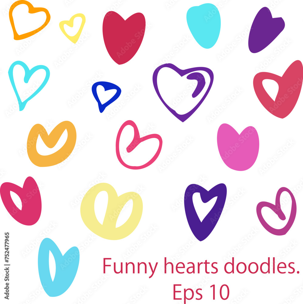 Vector collections of hand drawn grunge Valentine hearts isolated . Various style hand drawn heart shapes. Eps 10 Vector collections of hand drawn grunge Valentine hearts isolated . Various style hand drawn heart shapes. Eps 10