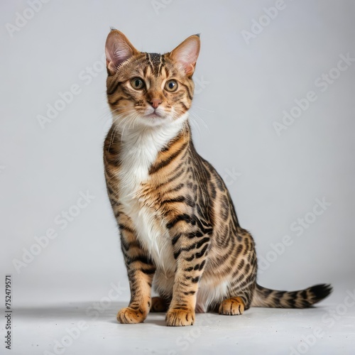 Abyssinian cat on white