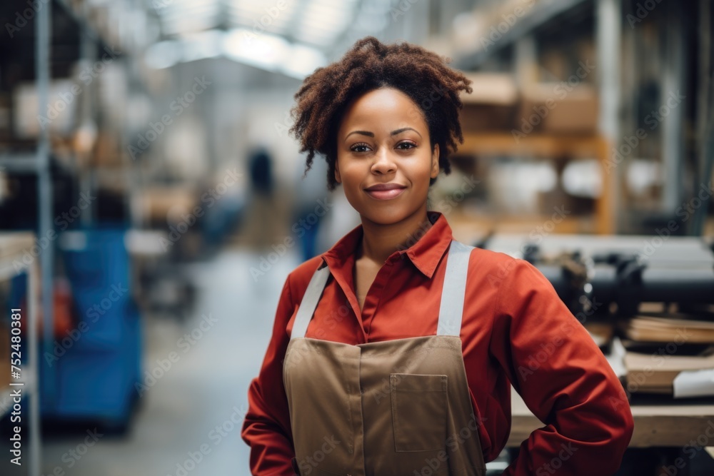 Fototapeta premium Portrait of a woman working in a factory