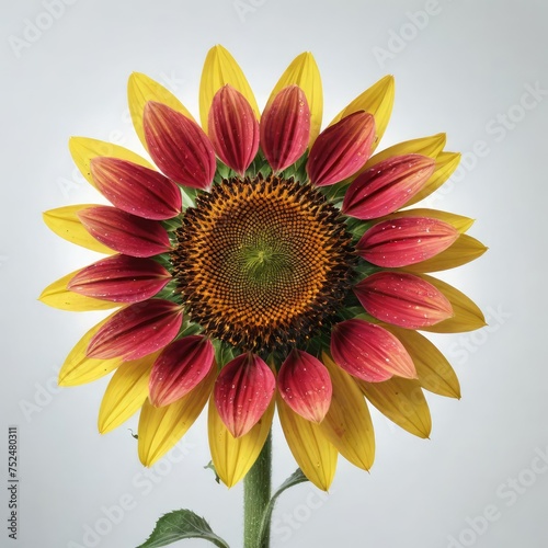 sunflower in the garden on white 