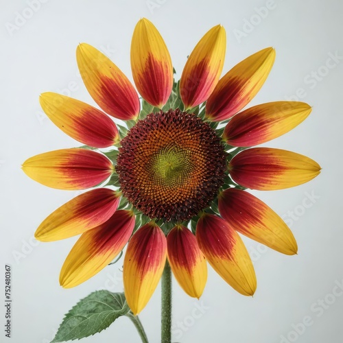 sunflower in the garden on white 