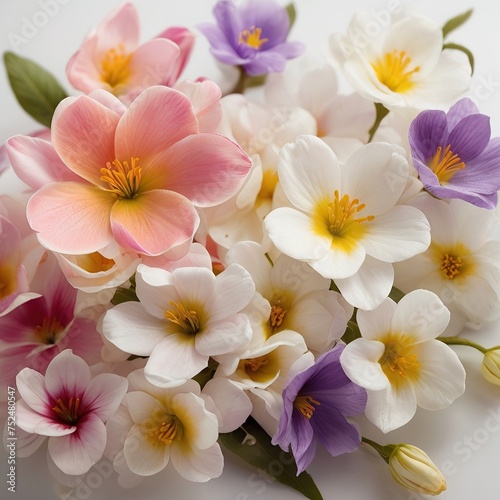 Free Photo Beautiful Colorful spring flowers on white background view closeup nature background © Graphic Leading 