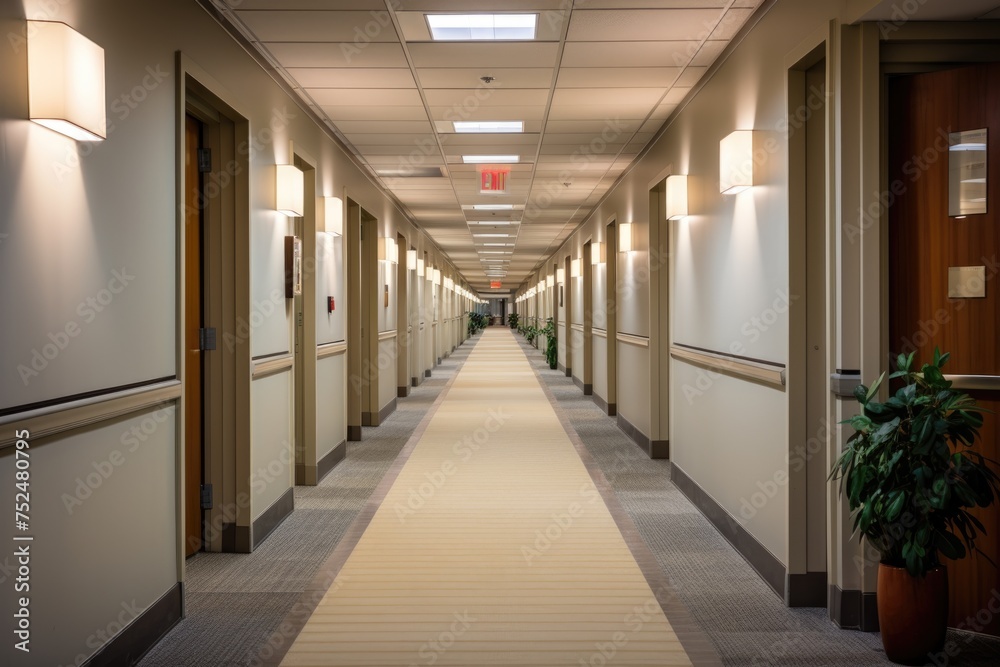 Modern office hallway interior