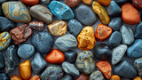 Background multicolored sea polished stones role