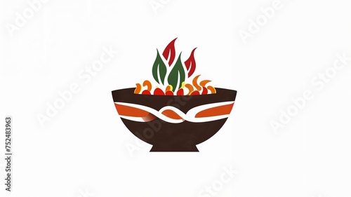 A bowl with a fire in it