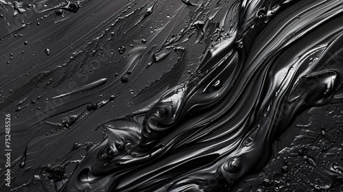 Black texture background crude oil abstract smooth