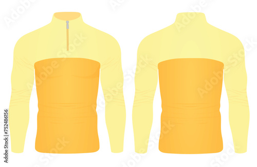 Yellow tight long sleeve t shirt. vector