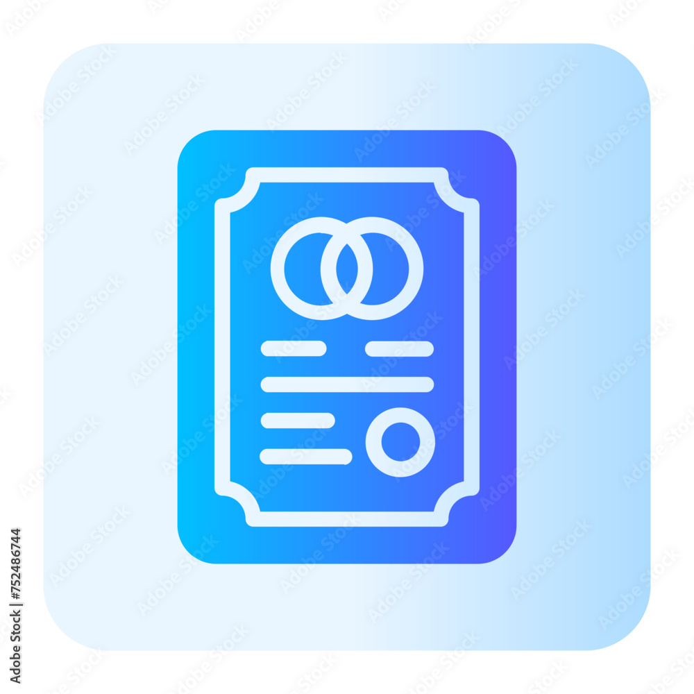 marriage certificate gradient icon marriage certificate gradient icon