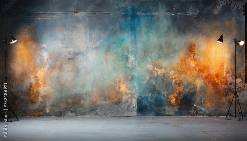 Obraz premium Painted photographic backdrop with light spot
