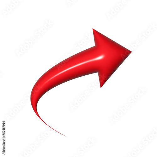 Wallpaper Mural 3D red arrow on white background. Shiny Arrows for app, website, social media and digital advertisement use. Torontodigital.ca