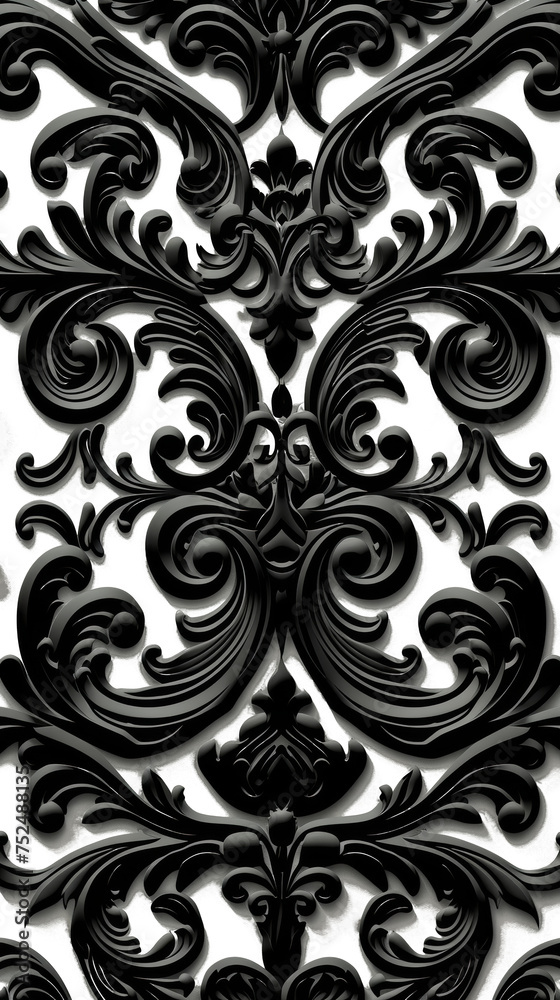 Detailed Black Floral Pattern