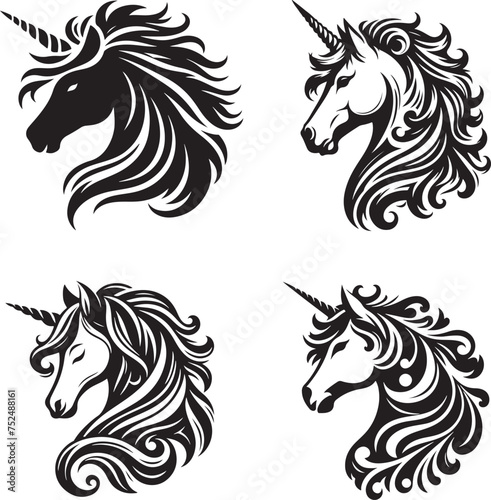 unicorn`s head illustration   photo