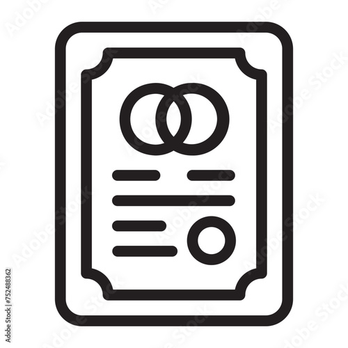 marriage certificate line icon