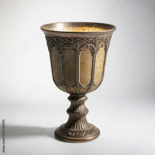 antique glass cup on white 