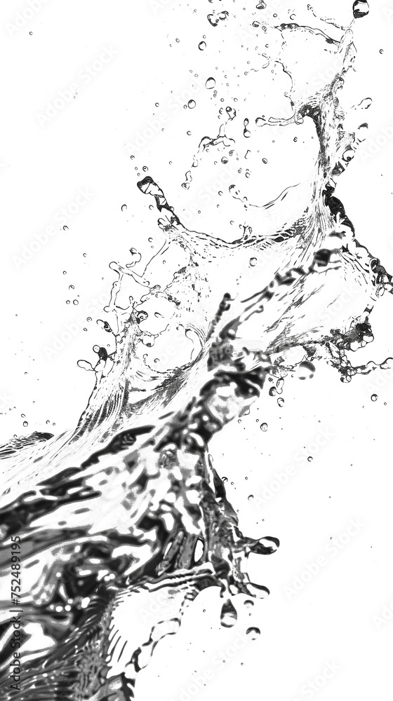 Water Splashing in Black and White