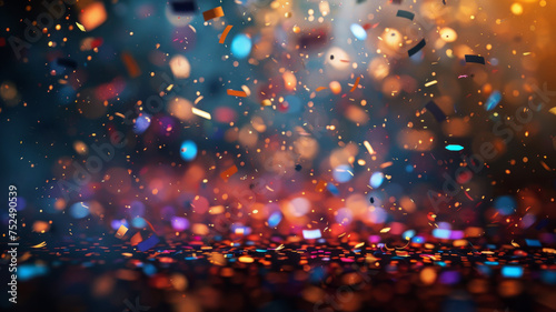 Colorful confetti with bokeh background