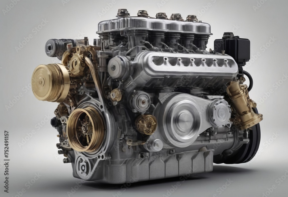 real used car motor engine part isolated on white background real used car motor engine part isolated on white background