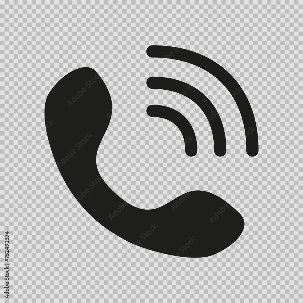 Telephone receiver, telephone handset simple icon, vector illustration phone head in flat style isolated on white background. Telephone receiver, telephone handset simple icon, vector illustration phone head in flat style isolated on white background.