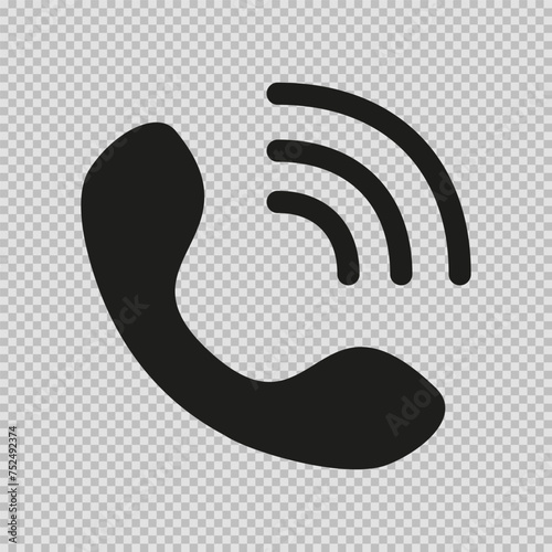 Telephone receiver, telephone handset simple icon, vector illustration phone head in flat style isolated on white background.