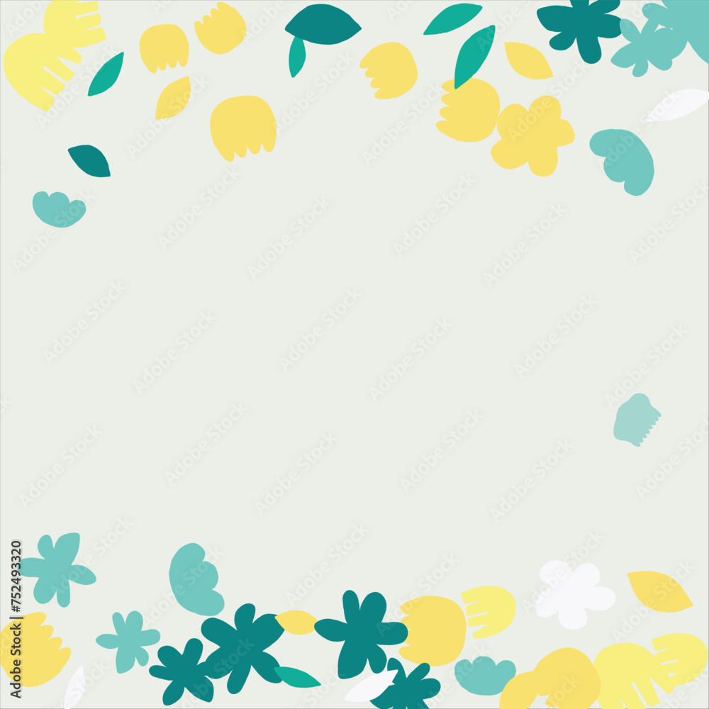 Fashionable frame of flowers. Spring background design, colorful bright flowers, decorative beautiful garden. Place for text. Design for postcard, invitation, web. Vector illustration Fashionable frame of flowers. Spring background design, colorful bright flowers, decorative beautiful garden. Place for text. Design for postcard, invitation, web. Vector illustration