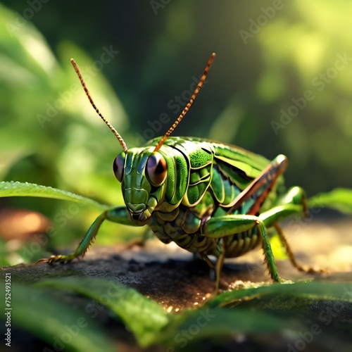 grasshopper on a leaf © Shahzad
