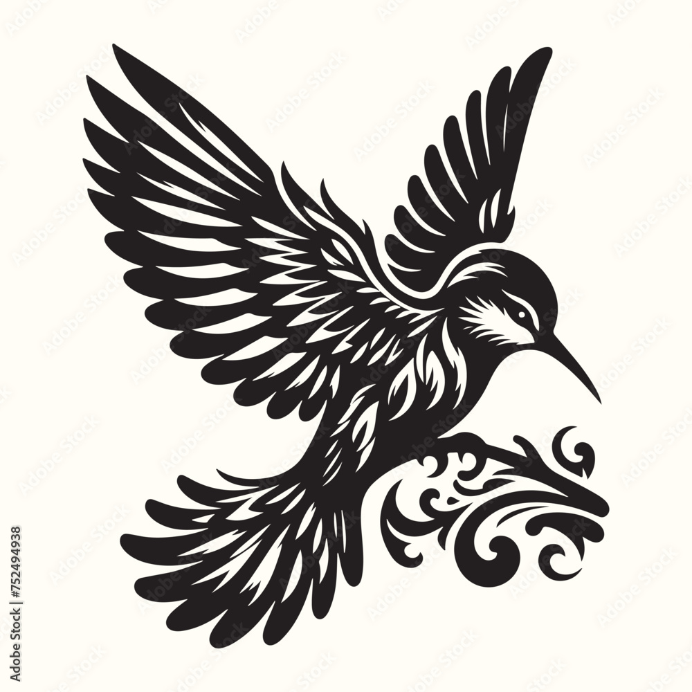 Fototapeta premium Bird Silhouette Illustration Vector Design