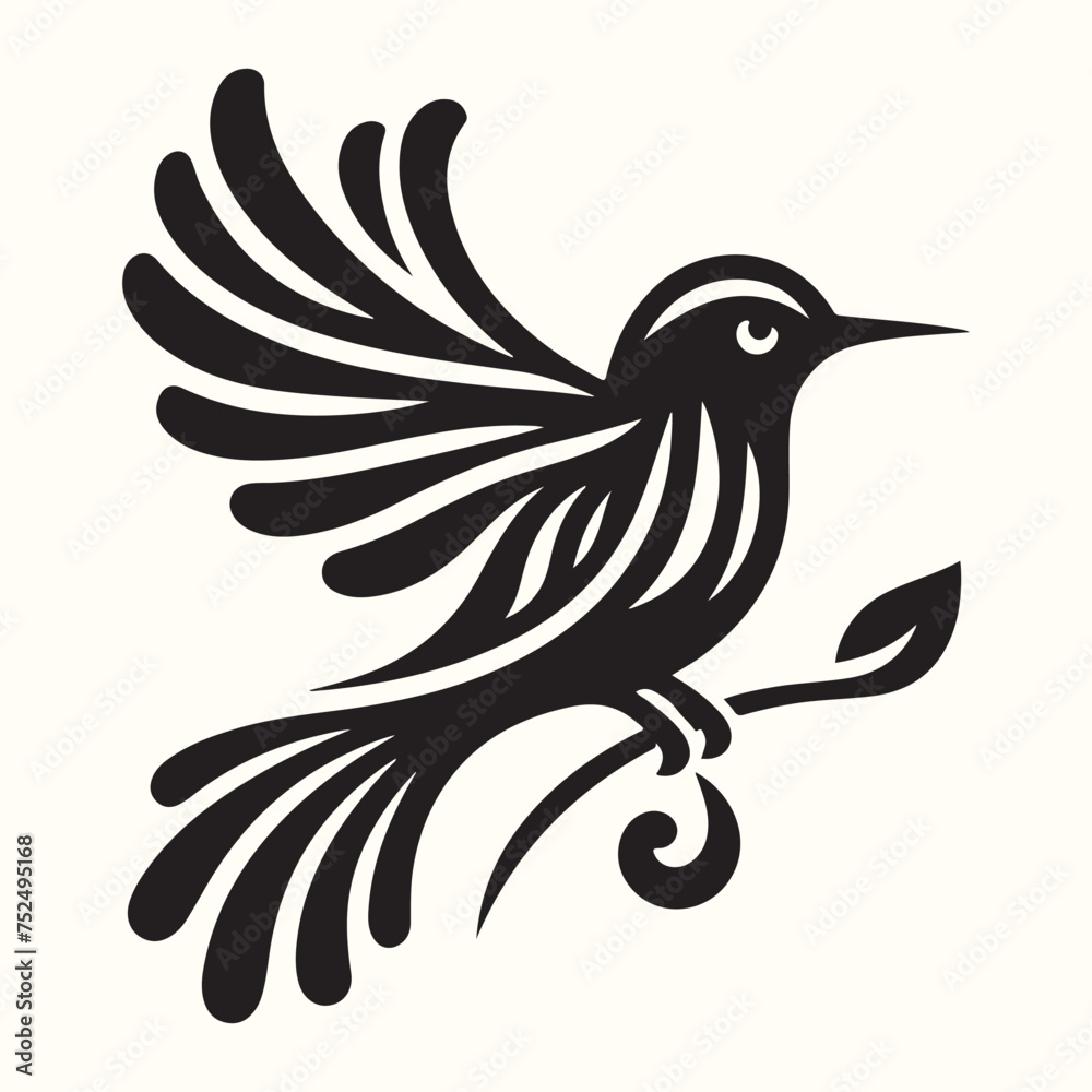 Fototapeta premium Bird Silhouette Illustration Vector Design