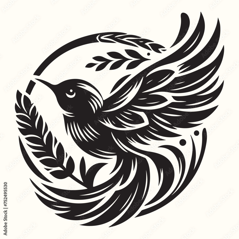 Fototapeta premium Bird Silhouette Illustration Vector Design